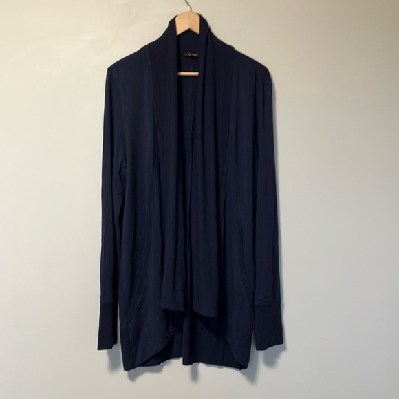 Quince Navy Open Front Cardigan - Picture 1 of 6